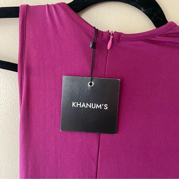 Khanums x REVOLVE Khriya Pearl Trim Maxi Dress Cranberry pink dress gown S - Picture 12 of 13